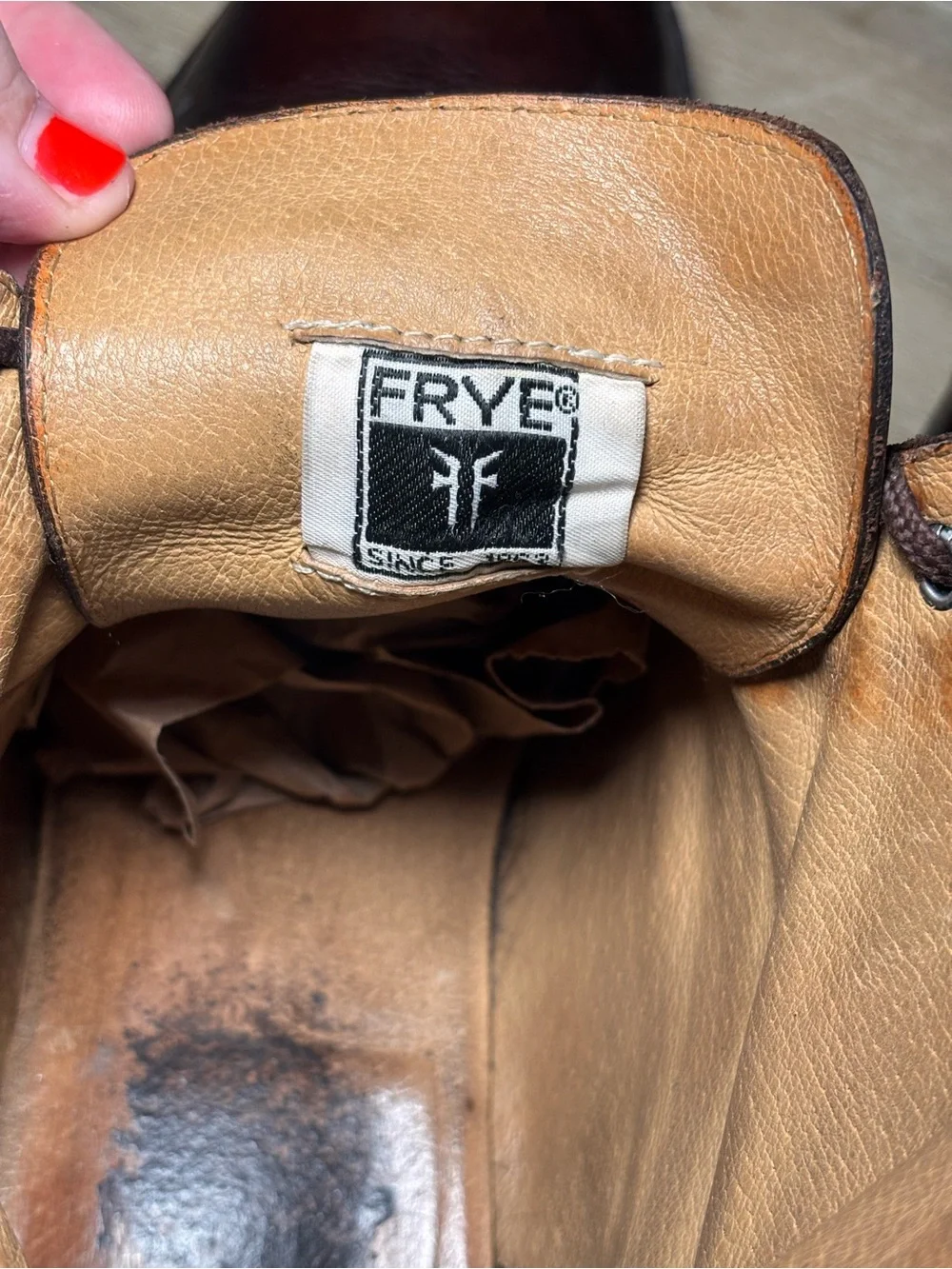 Vintage Frye Brown Leather Lace Up Boots Men’s 11.5D Soles Need Repair